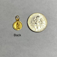 10 Karat Yellow Gold Our Lady of Guadalupe "Virgen de Guadalupe" 8mm Baby Medal