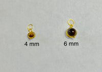 14 Karat Yellow Gold Genuine Tiger's Eye Spinner Circle Charm (4mm or 6mm Size)