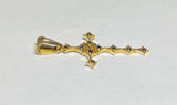 Vintage 14K Yellow Gold and Genuine Sapphire Cross Pendant