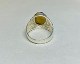 Vintage NOS 1960's Sterling Silver Genuine Tiger's Eye Man's Ring