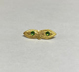 14 Karat Yellow Gold Santa Lucia "Saint Lucy" Eyes Brooch/Pin with Birthstone