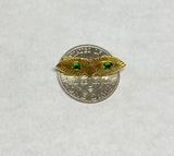 14 Karat Yellow Gold Santa Lucia "Saint Lucy" Eyes Brooch/Pin with Birthstone