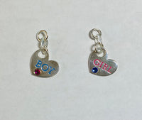 Sterling Silver Boy or Girl Enameled Birthstone Charm