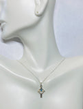 Sterling Silver Holy Spirit Dove Cross with Birthstone