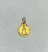 14 Karat Yellow Gold Holy Infant of Prague "Niño de Praga" 8mm Baby Medal