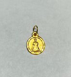 14 Karat Yellow Gold Holy Infant of Prague "Niño de Praga" 8mm Baby Medal