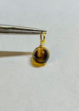 14 Karat Yellow Gold Genuine Tiger's Eye Spinner Circle Charm (4mm or 6mm Size)