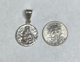 Sterling Silver Our Lady of Mt. Carmel & Sacred Heart of Jesus 16mm Scapular Medal