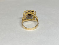 Vintage Estate Sale 14 Karat Yellow Gold and Genuine 12 x 10mm Smoky Quartz Ladies Ring