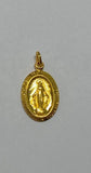 Sterling Silver 925 Oval Miraculous Virgin Mary Medal (Antiqued Silver, Rhodium-plated or Yellow gold-plated)