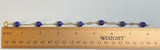 14 Karat Yellow Gold Filled 8mm Genuine Lapis Lazuli 8" Plaque Bracelet