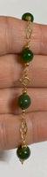 14 Karat Yellow Gold Filled Genuine 8mm Nephrite Jade 8" Plaque Bracelet