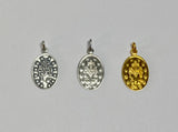 Sterling Silver 925 Oval Miraculous Virgin Mary Medal (Antiqued Silver, Rhodium-plated or Yellow gold-plated)