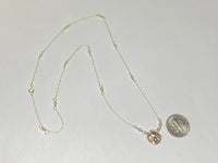 14 Karat Yellow Gold Genuine Freshwater Pearls Angel Cherub Medal 17" Necklace with 12 Pearls