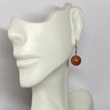 Sterling Silver 10mm Brown Goldstone "Venturina" Beads Lever Back Earrings