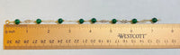 14 Karat Yellow Gold Filled Genuine 6mm Dark Green Jade 7.5" Plaque Bracelet