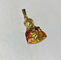 Vintage NOS 1960's Saint Barbara Andreas Daub West Germany Gold Filled Enameled Pendant