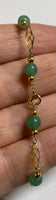 14 Karat Yellow Gold Filled Genuine 6mm Light Green Jade 8" Plaque Bracelet