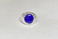 Vintage NOS 1960's Sterling Silver Genuine Lapis Lazuli Man's Ring