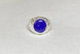 Vintage NOS 1960's Sterling Silver Genuine Lapis Lazuli Man's Ring