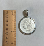 1884-O US Morgan Silver Dollar Coin in Sterling Silver Pendant