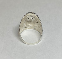 Sterling Silver Indian Chief Head Ring with Genuine Diamond, Emerald, Ruby or Sapphire Eyes