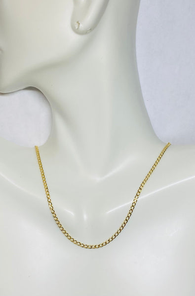 10 Karat Yellow Gold 2mm Curb Link Chain