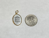 Vintage NOS 10K Yellow Gold Enameled Saint Martha "Santa Marta" 17mm x 13mm Oval Medal