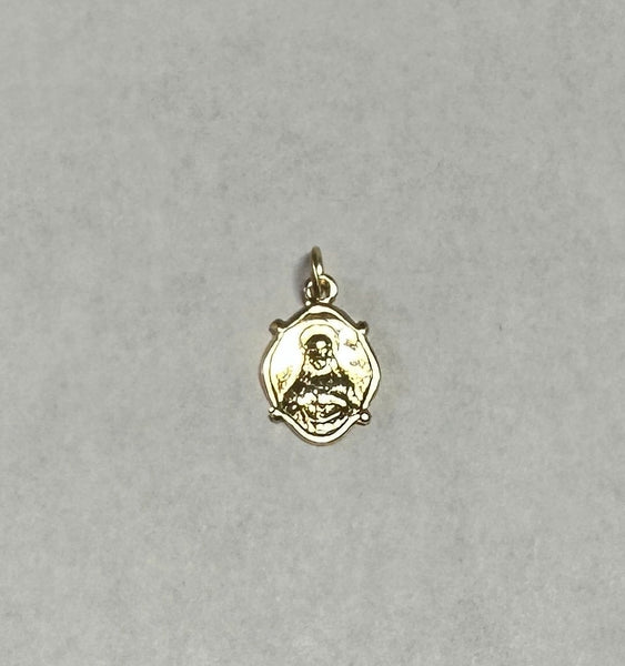 14 Karat Yellow Gold Sacred Heart of Jesus 0.40" x 0.32" Dainty Medal