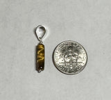 Sterling Silver and Genuine Tiger's Eye Barrel Pendant