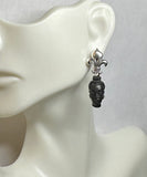 Vintage Sterling Silver Blackamoor Fleur-de-Lis Post Earrings