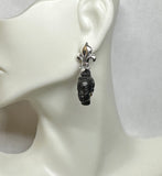 Vintage Sterling Silver Blackamoor Fleur-de-Lis Post Earrings