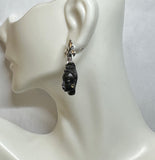 Vintage Sterling Silver Blackamoor Fleur-de-Lis Post Earrings