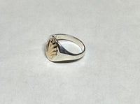 Sterling Silver and 14 Karat Yellow Gold "Camino de Santiago" Way of St. James Ladies Signet Shell Ring