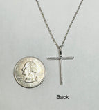 Sterling Silver White Cubic Zirconia Cross Pendant Necklace