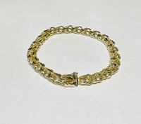 Vintage Solid 14 Karat Yellow Gold 8mm Heavy Charm 8" Bracelet