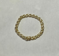 Vintage Solid 14 Karat Yellow Gold 8mm Heavy Charm 8" Bracelet