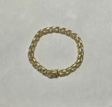 Vintage Solid 14 Karat Yellow Gold 8mm Heavy Charm 8" Bracelet