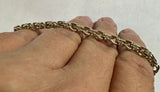 Vintage Solid 14 Karat Yellow Gold 8mm Heavy Charm 8" Bracelet