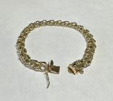 Vintage Solid 14 Karat Yellow Gold 8mm Heavy Charm 8" Bracelet