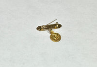 10 Karat Yellow Gold God Bless Me Baby Pin with Guardian Angel Medal