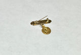 10 Karat Yellow Gold God Bless Me Baby Pin with Guardian Angel Medal