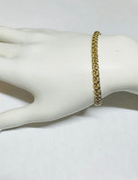 Vintage Solid 18 Karat Yellow Gold 4.5mm Heavy Charm 7.5" Bracelet