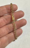 Vintage Solid 18 Karat Yellow Gold 4.5mm Heavy Charm 7.5" Bracelet