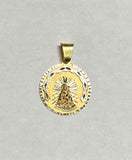 14 Karat Yellow Gold with Rhodium Our Lady of Charity "Caridad del Cobre" 25.5mm (1.00") Round Medal