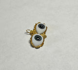 10 Karat Yellow Gold Blue or Brown Eyes Pendant