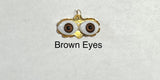 10 Karat Yellow Gold Blue or Brown Eyes Pendant