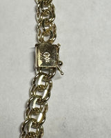 Vintage Solid 14 Karat Yellow Gold 8mm Heavy Charm 8" Bracelet