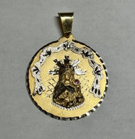14 Karat Yellow Gold w/Rhodium Saint Barbara "Santa Barbara" 38.1mm (1.50") Round Medal
