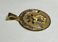 14 Karat Yellow Gold w/Rhodium Saint Barbara "Santa Barbara" 38.1mm (1.50") Round Medal